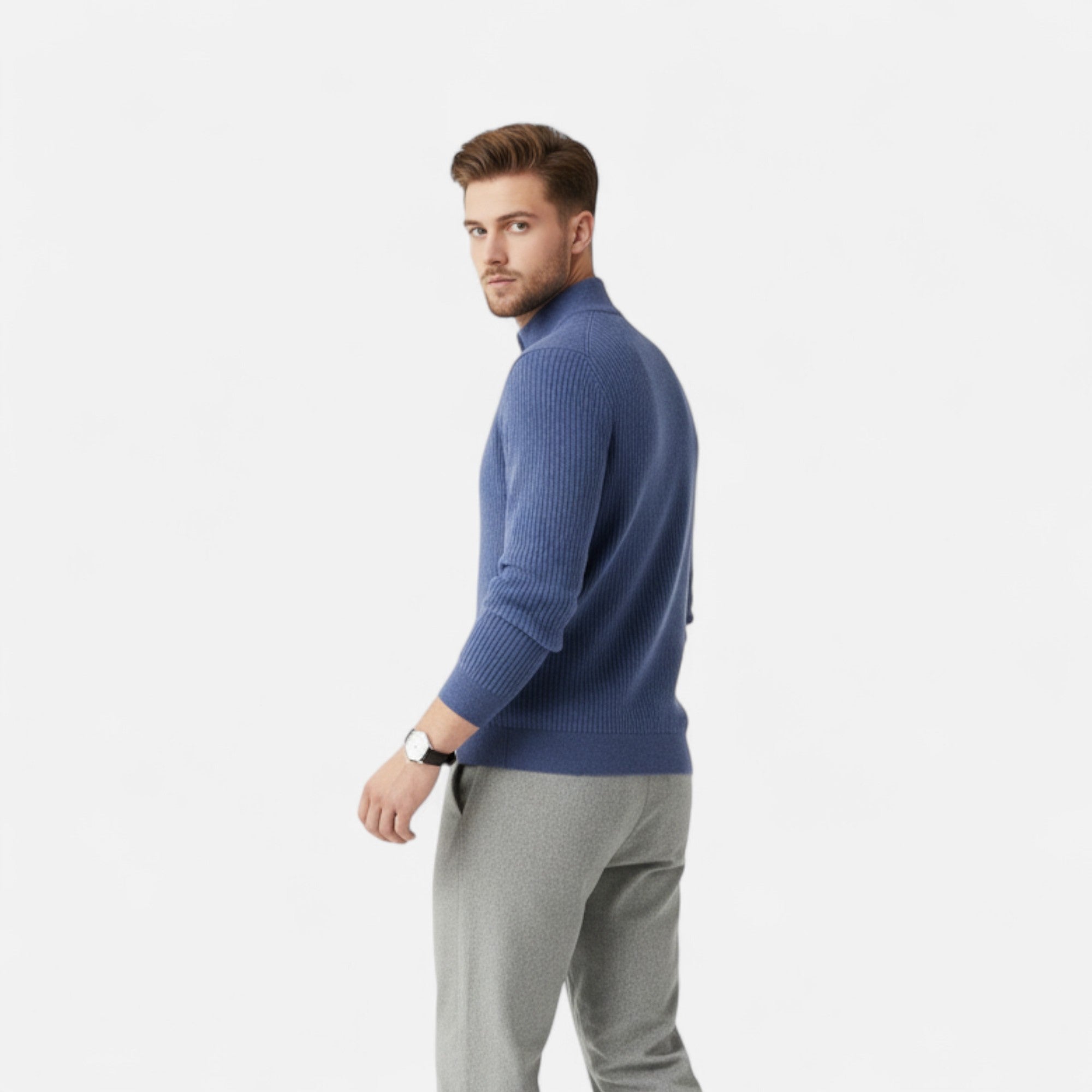 Ancienne Monde | Veste Homme Laine Pure Col Montant