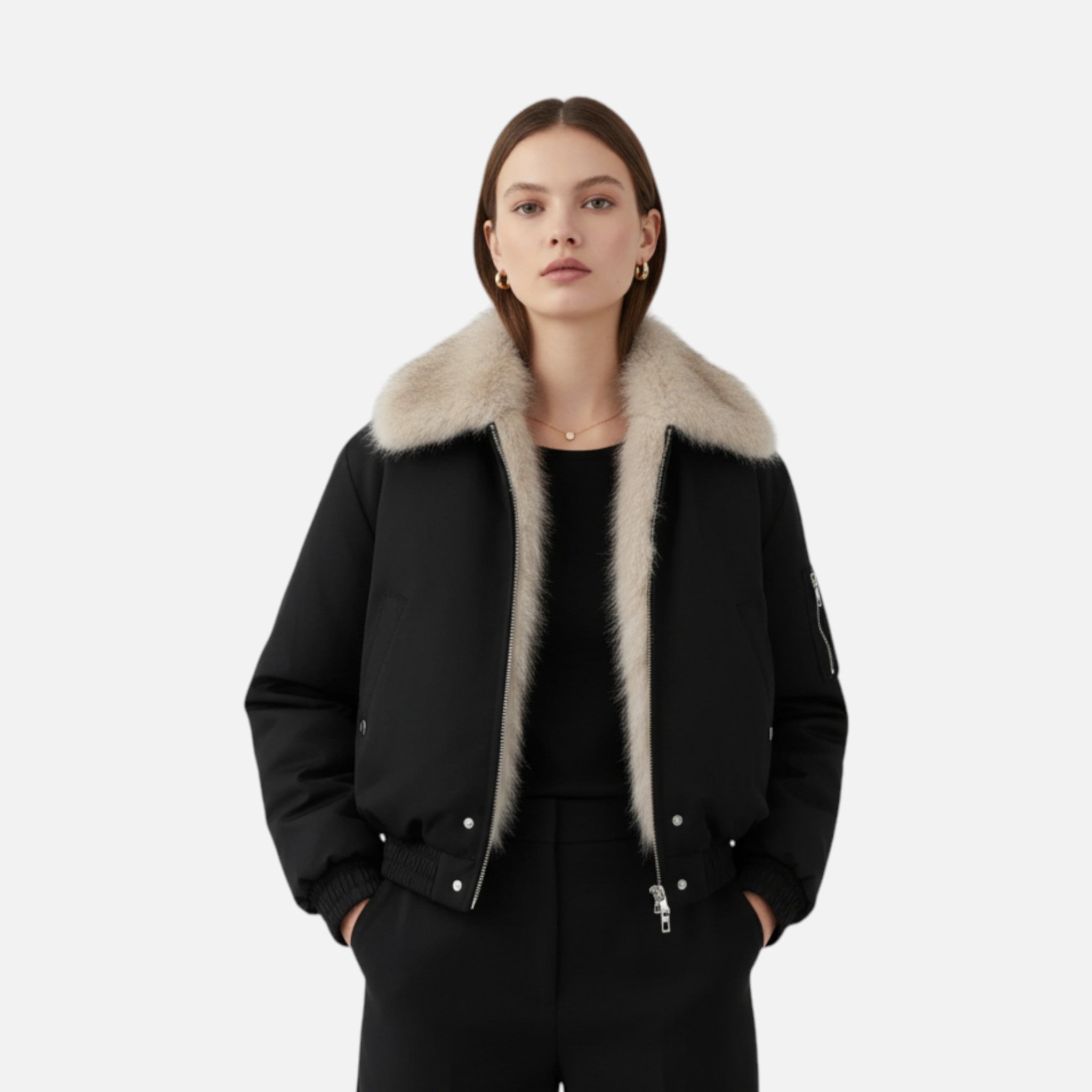 Ancient World | Women's Winter Coat with Fur Collar