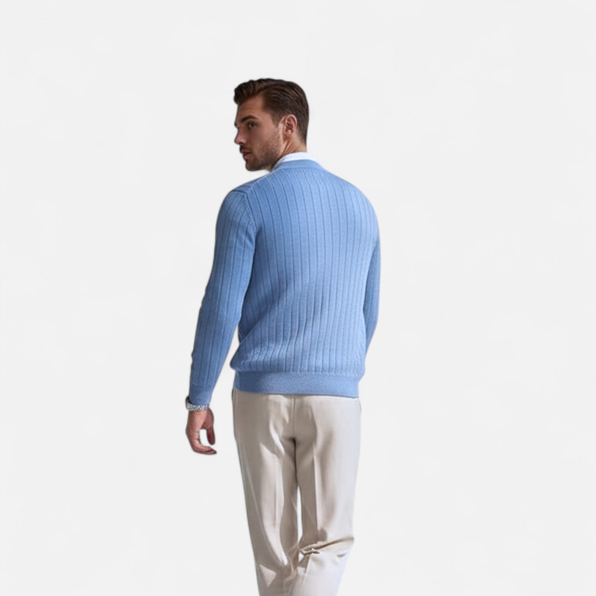 Ancienne Monde | Cardigan Homme Col V Maille Élégante