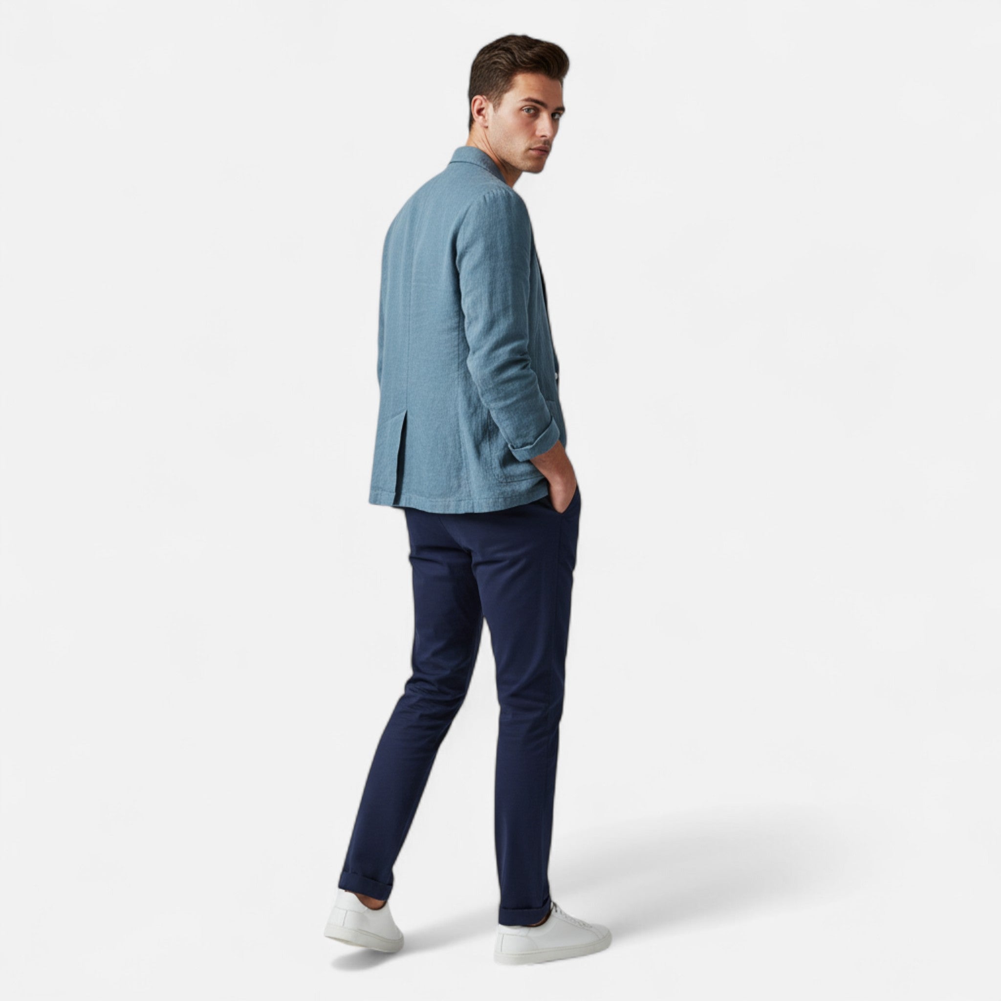 Ancienne Monde | Blazer Homme Lin Oversize Safari Chic