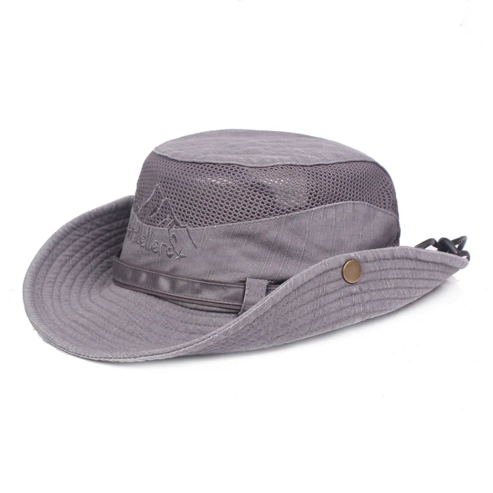Bucket hat chapeau de brousse respirant pour pêche et randonnée outdoor