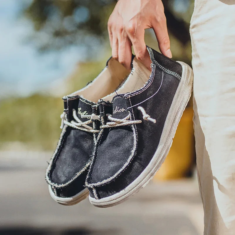 Scarpe da uomo slip-on in tessuto morbido