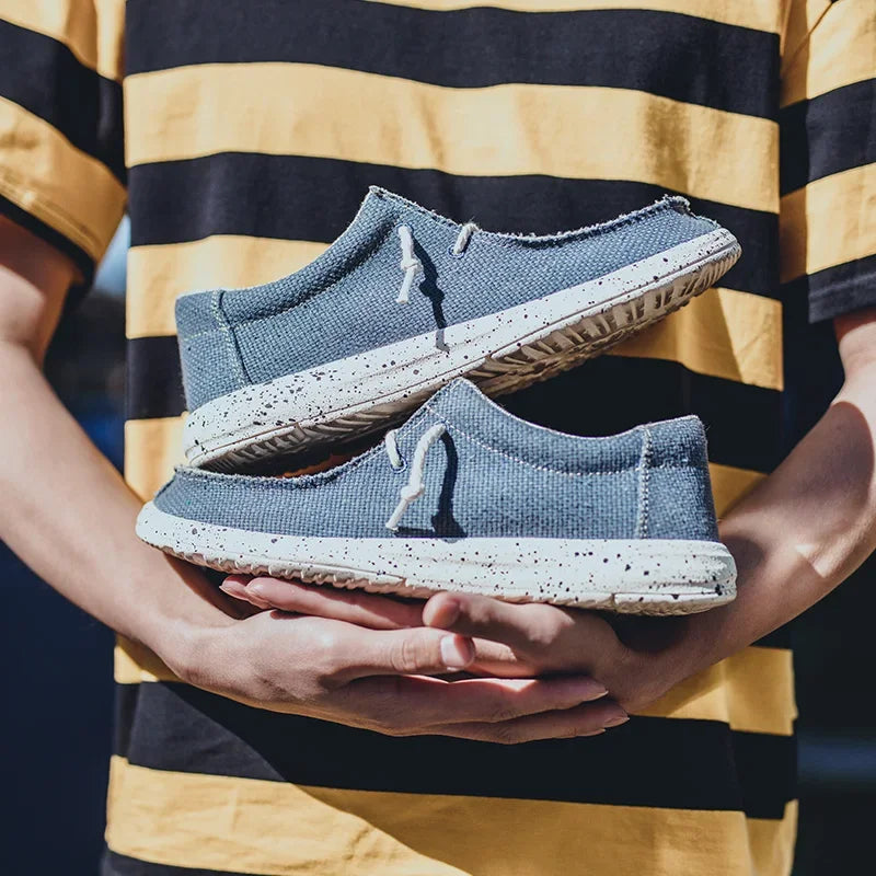 Scarpe da uomo slip-on in tessuto morbido