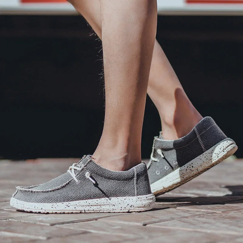 Scarpe da uomo slip-on in tessuto morbido