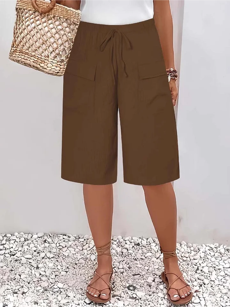 Bermudas femme taille ajustable poches utilitaires