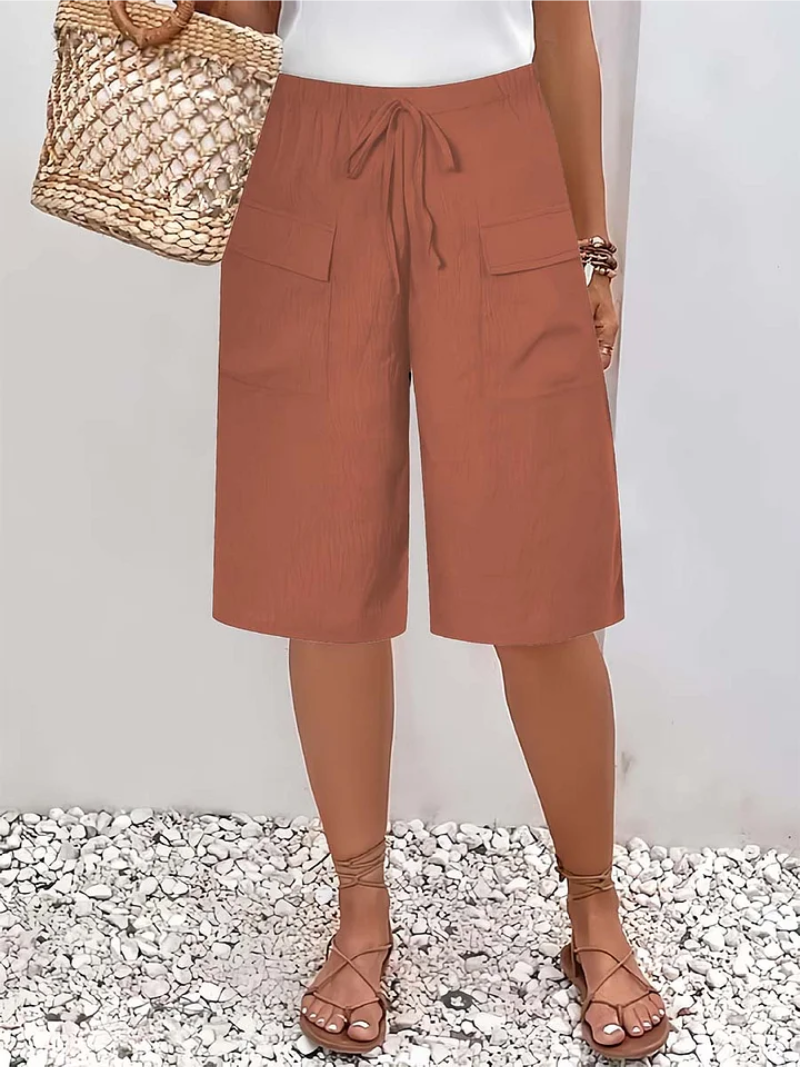 Bermudas femme taille ajustable poches utilitaires