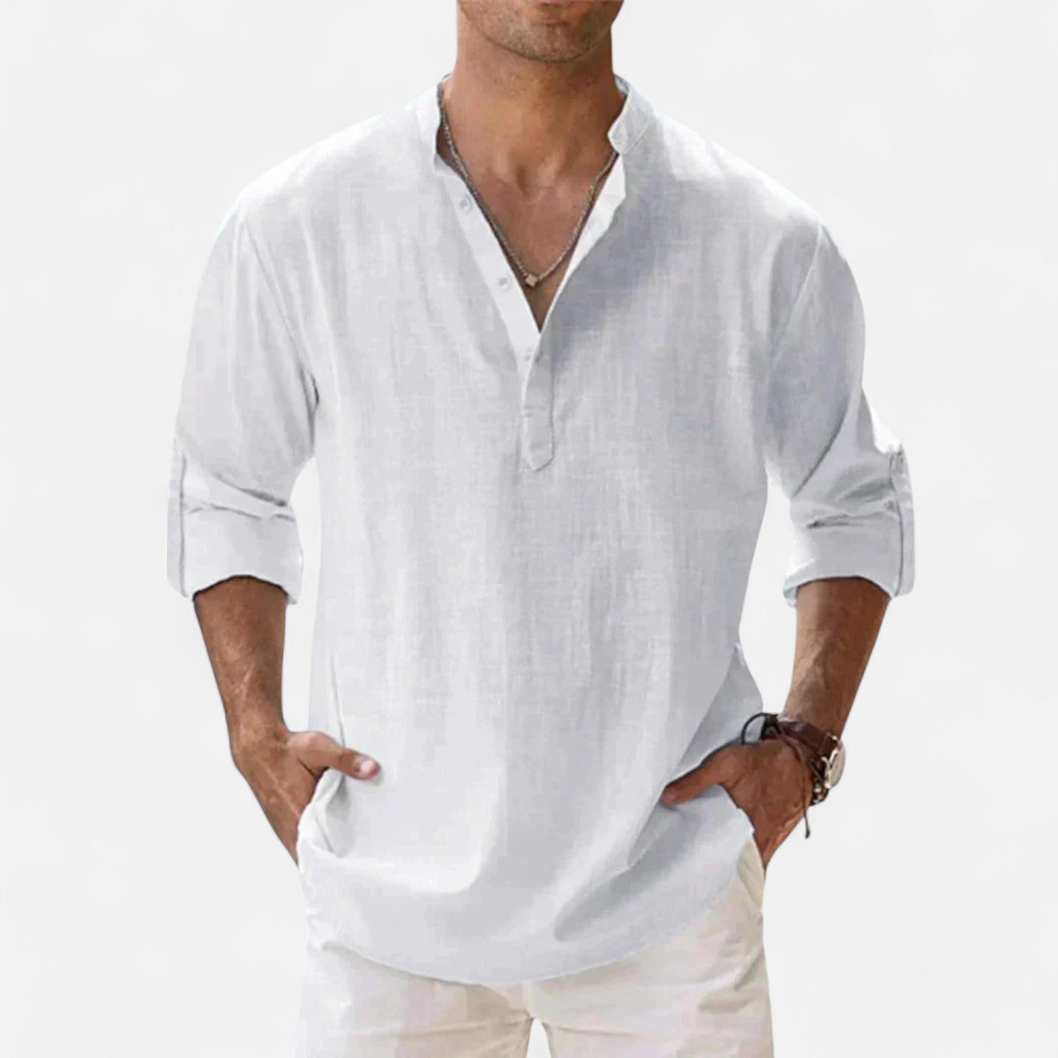 Ancienne Monde | Chemise en Lin à Manches Longues pour Homme – Légèreté Sophistiquée et Élégance Intemporelle