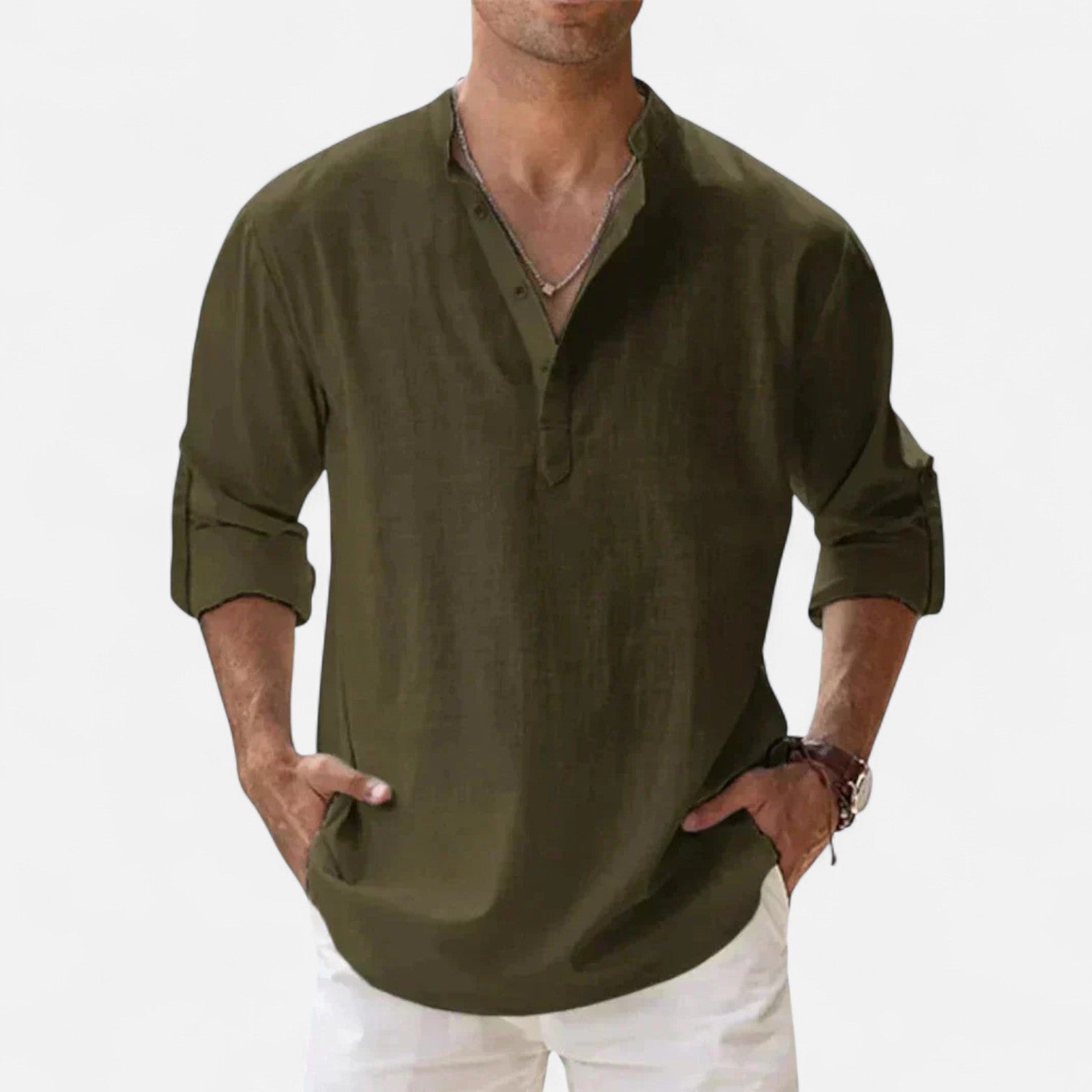 Ancienne Monde | Chemise en Lin à Manches Longues pour Homme – Légèreté Sophistiquée et Élégance Intemporelle