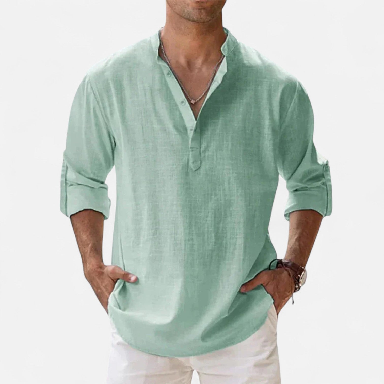 Ancienne Monde | Chemise en Lin à Manches Longues pour Homme – Légèreté Sophistiquée et Élégance Intemporelle