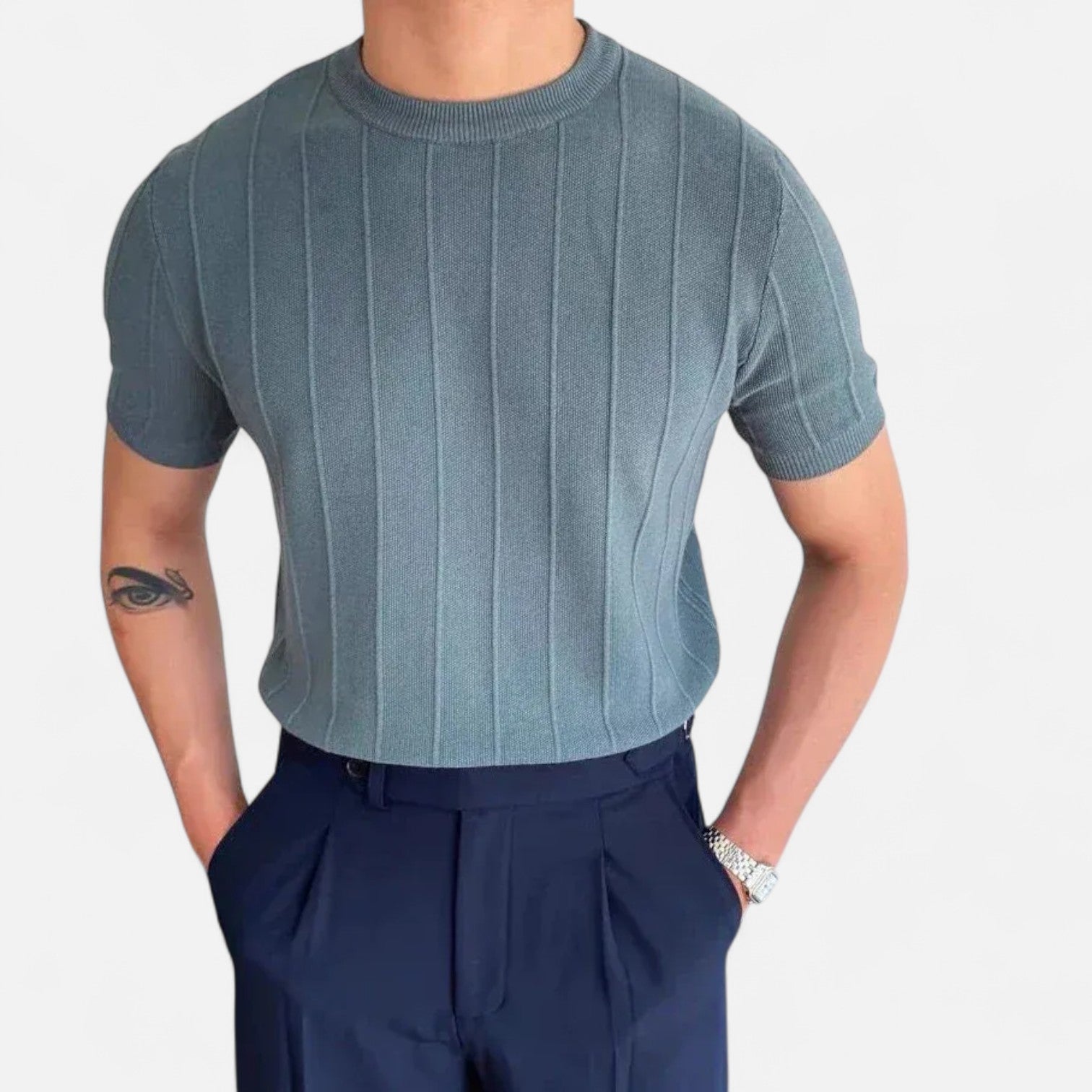 Ancienne Monde | Polo Estival à Manches Courtes pour Homme – Luxe Silencieux et Esthétique Intemporelle "Old Money"