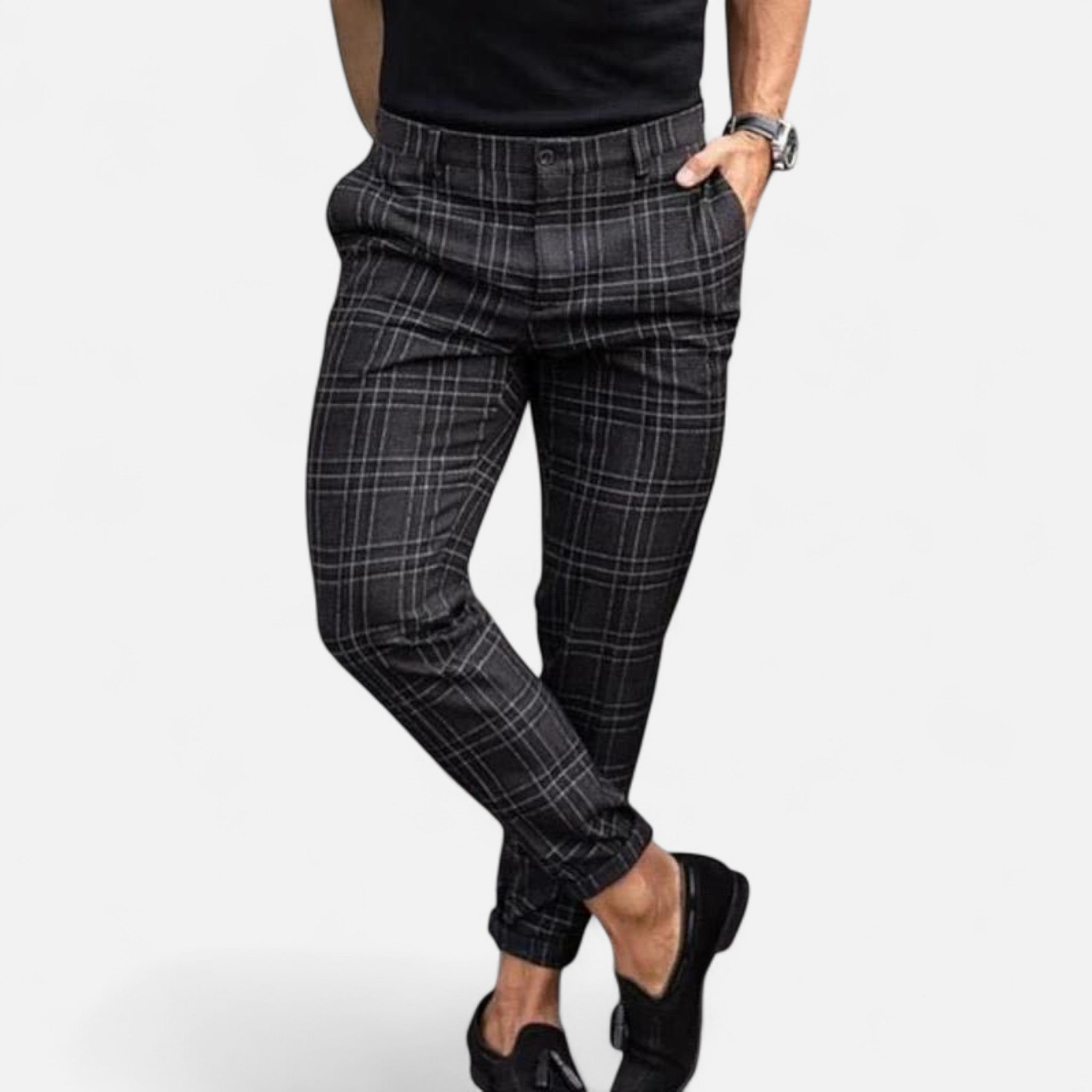 Ancienne Monde | Pantalon Chino Homme à Carreaux Élégance Premium