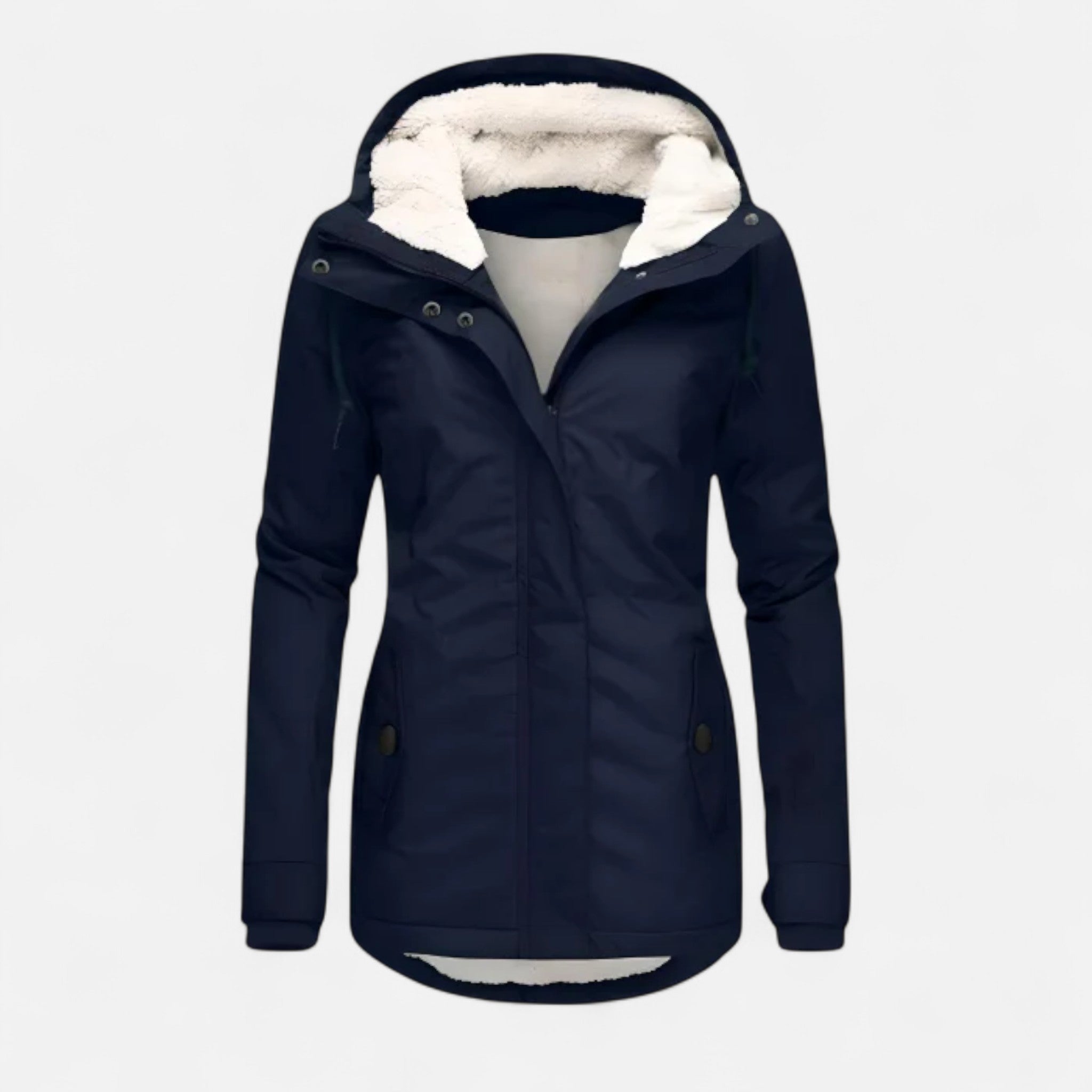 Ancienne Monde | Parka Femme Zippée à Capuche Coupe Ample