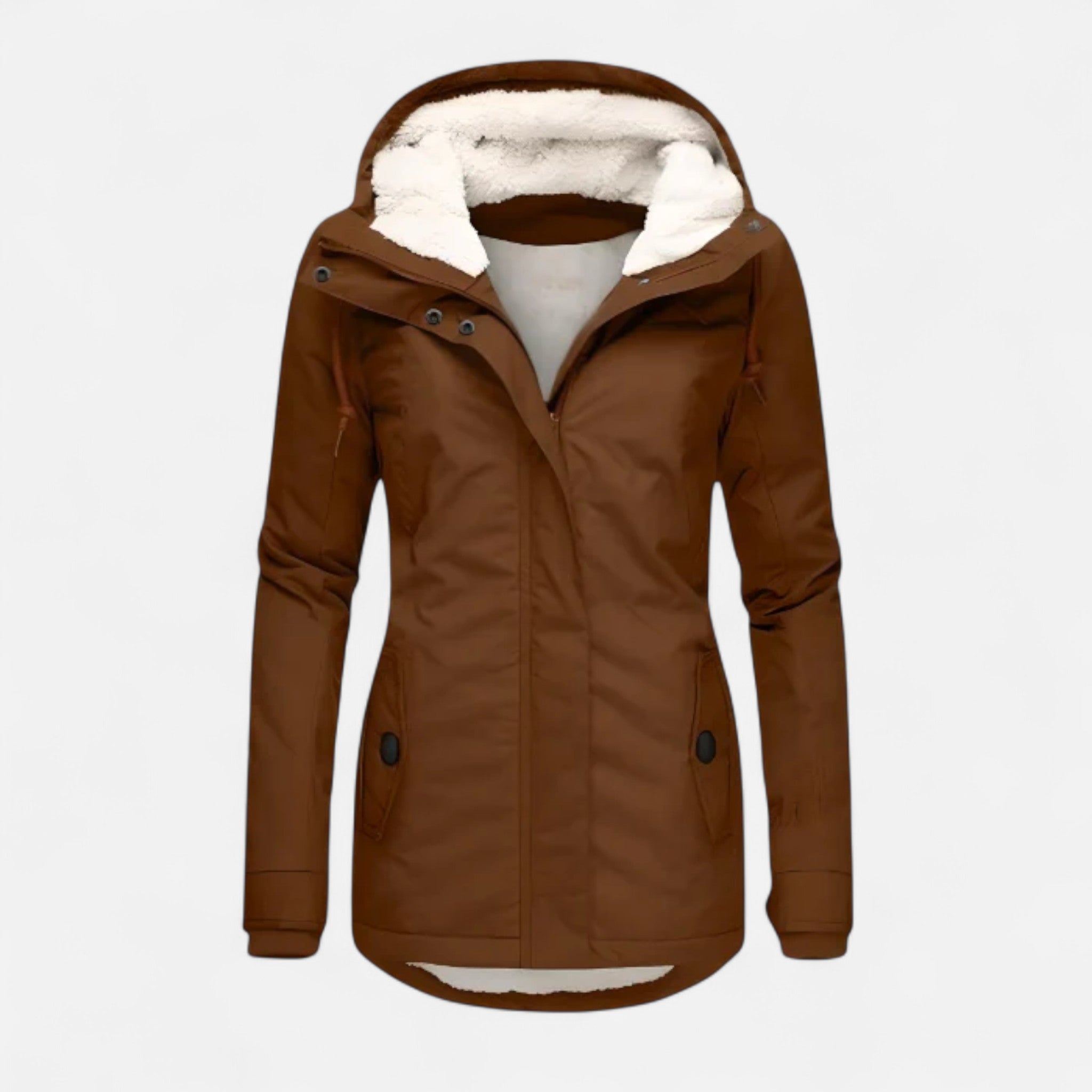 Ancienne Monde | Parka Femme Zippée à Capuche Coupe Ample
