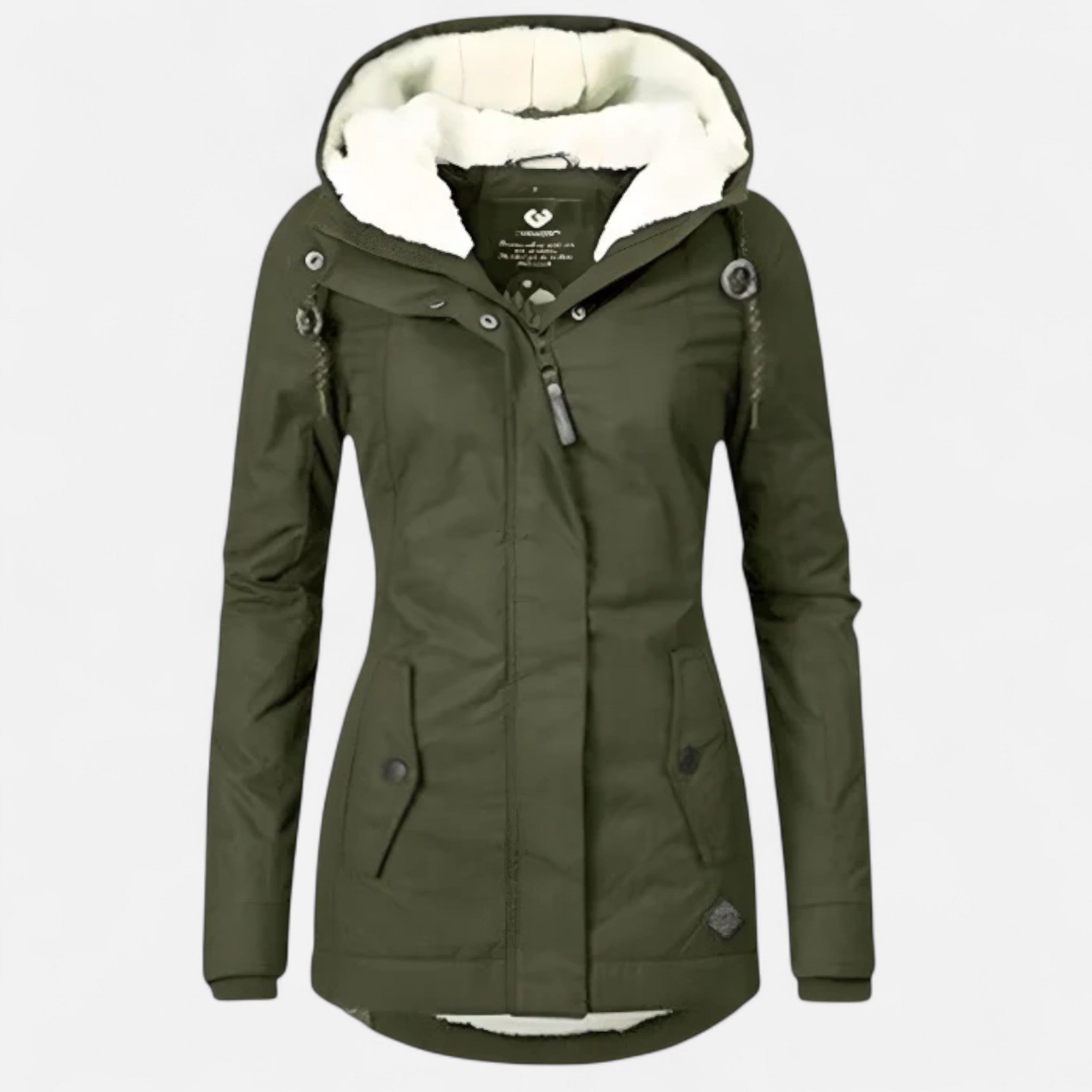 Ancienne Monde | Parka Femme Zippée à Capuche Coupe Ample