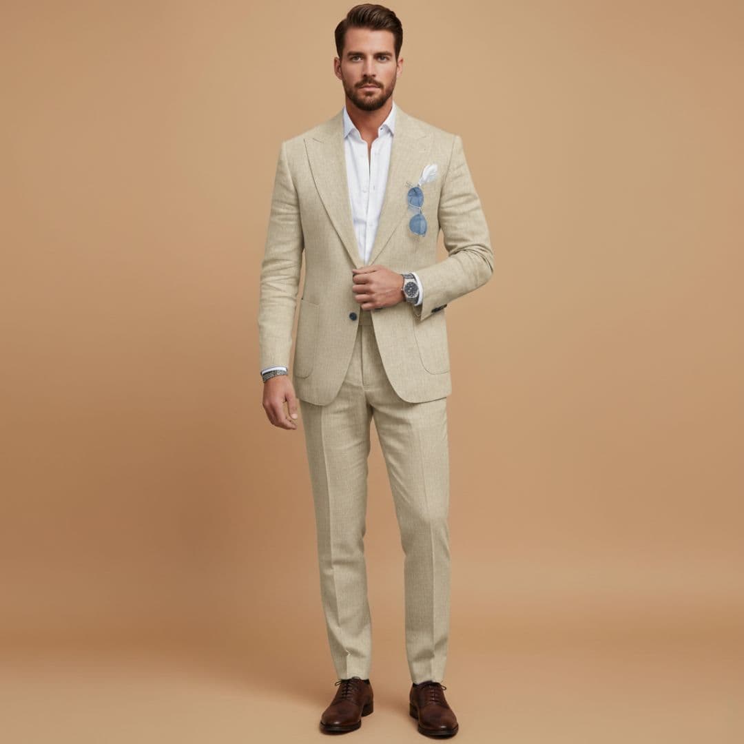 Slim men's suit | blazer set with notch lapel