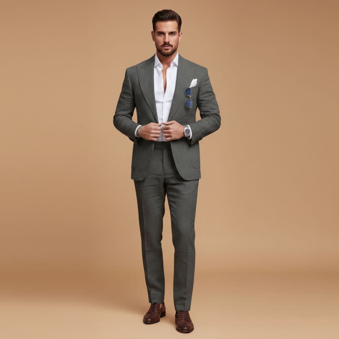 Slim men's suit | blazer set with notch lapel