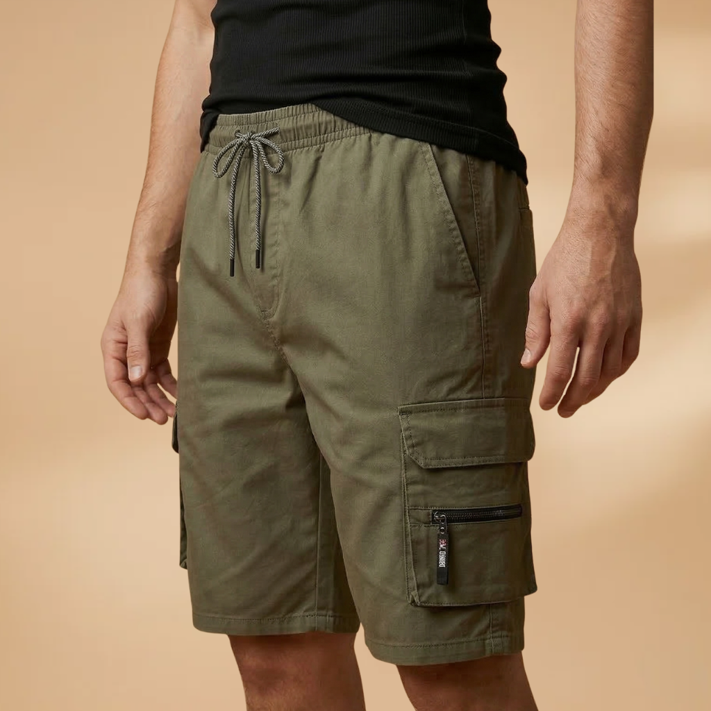 Bermuda hiking cargo shorts | loose fit with elastic waistband for leisure