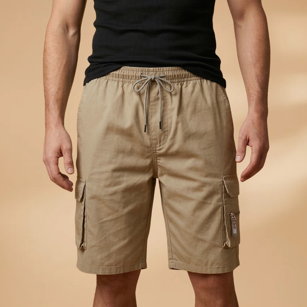 Bermuda hiking cargo shorts | loose fit with elastic waistband for leisure