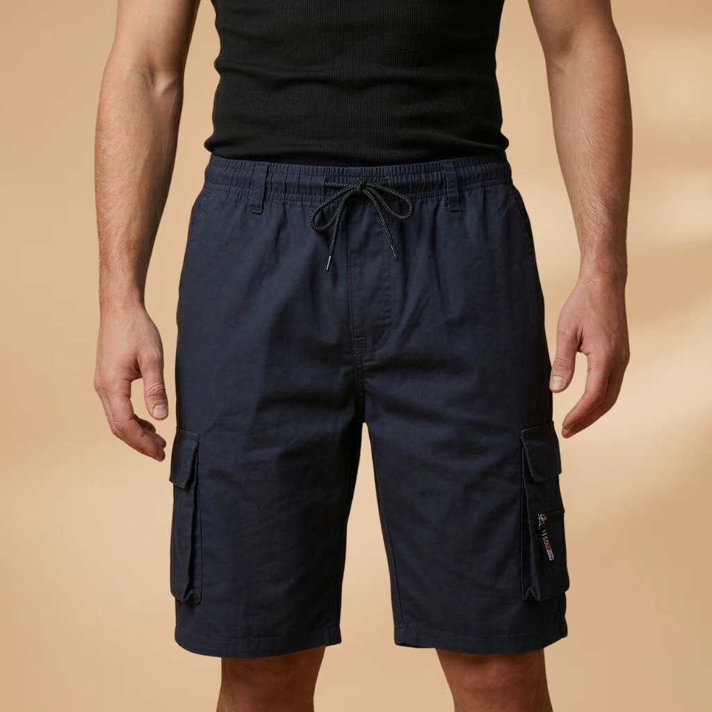 Bermuda hiking cargo shorts | loose fit with elastic waistband for leisure