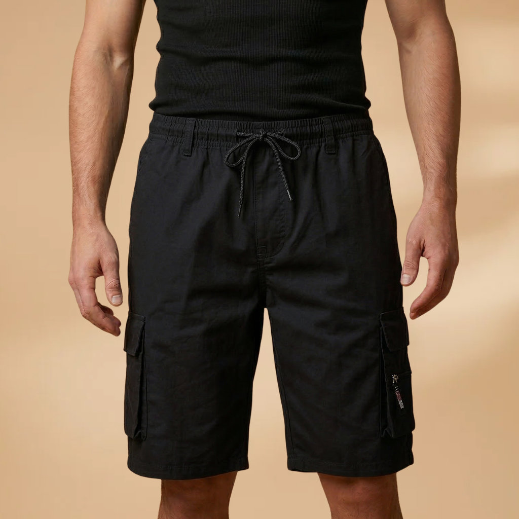 Bermuda hiking cargo shorts | loose fit with elastic waistband for leisure