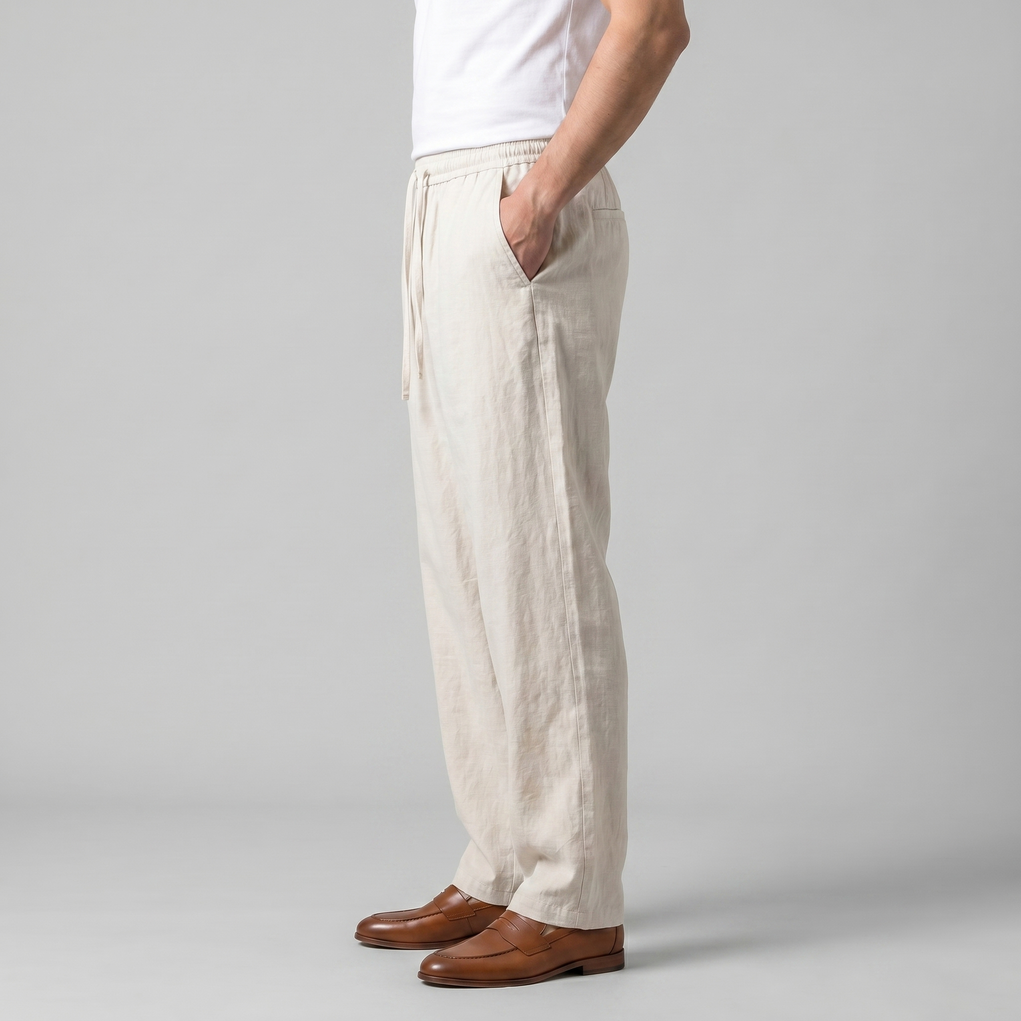 Basic men's linen | lightweight baggy pants