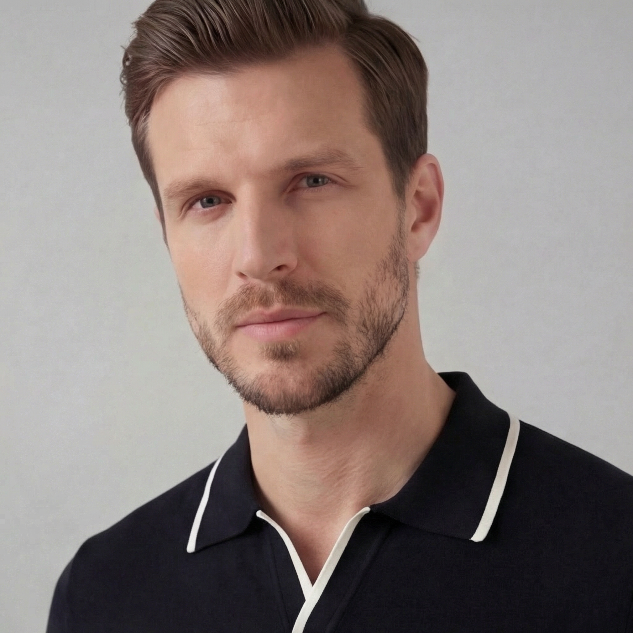 Buttonless polo | casual men's knit top