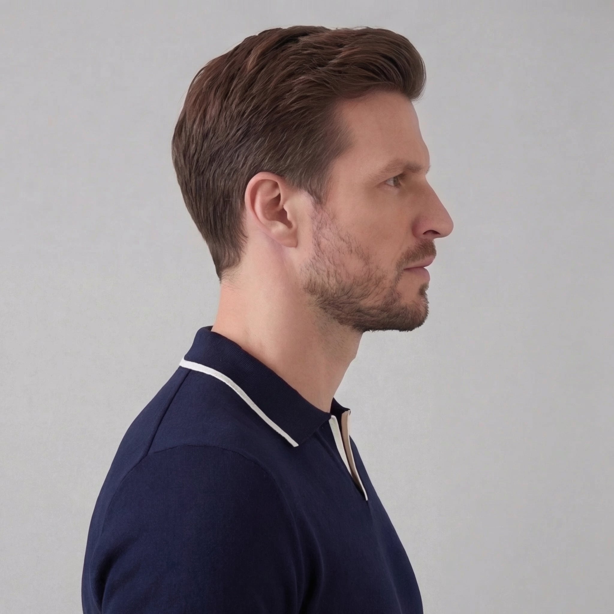 Buttonless polo | casual men's knit top