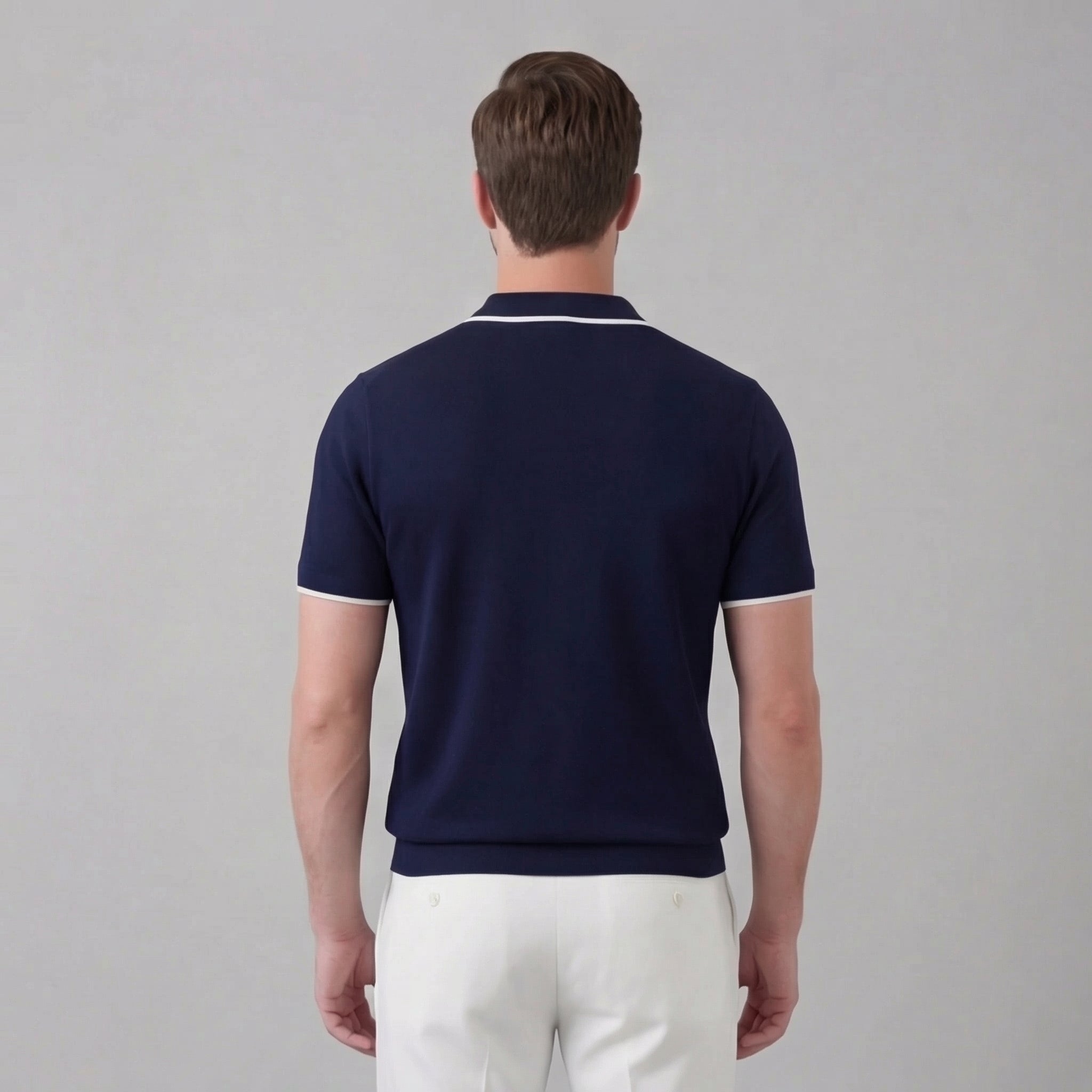 Buttonless polo | casual men's knit top