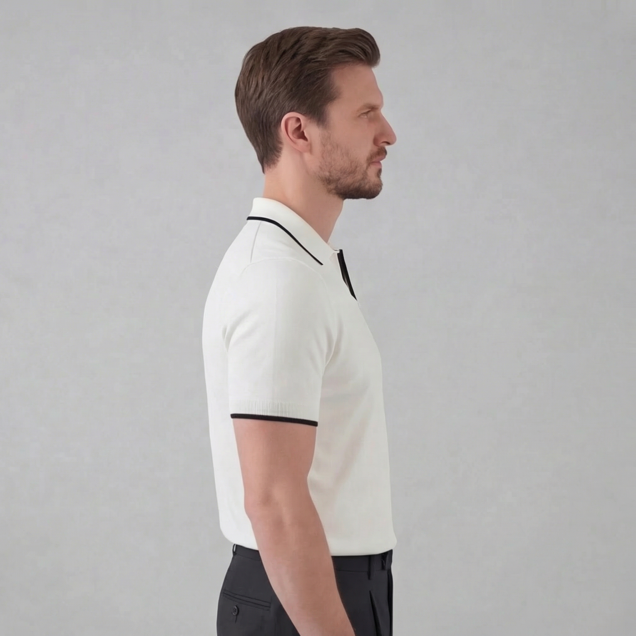 Buttonless polo | casual men's knit top