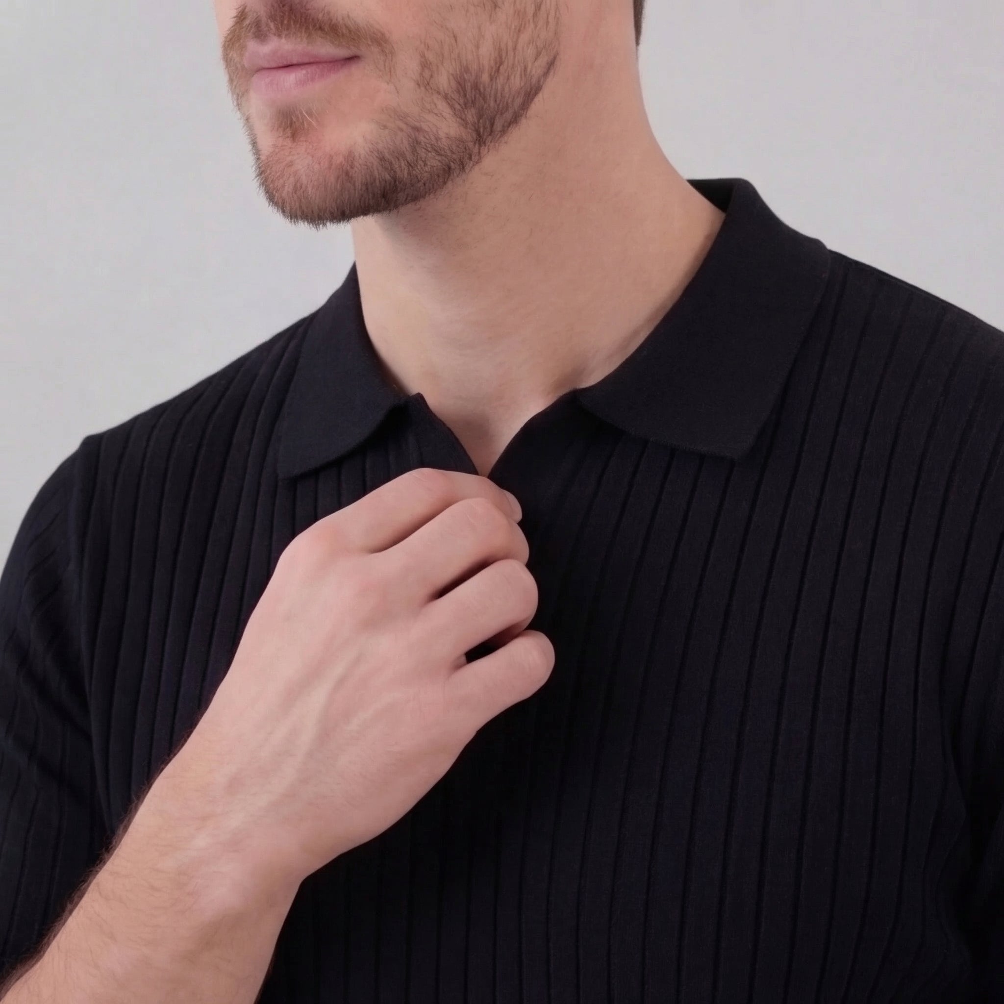 Sport polo top | textured knit set