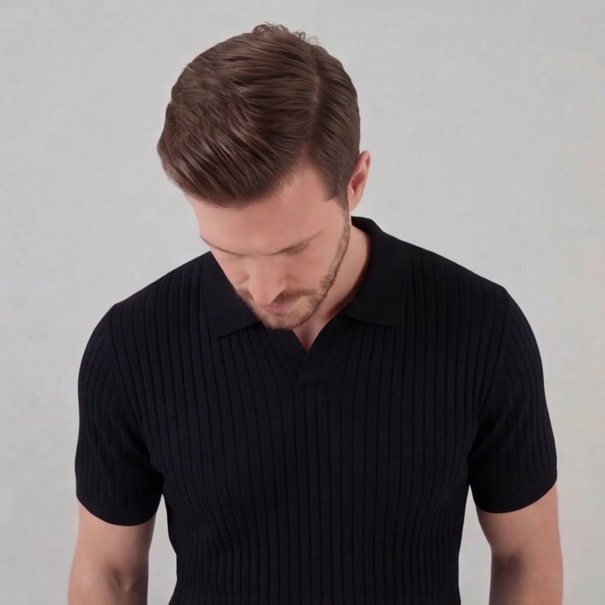 Sport polo top | textured knit set