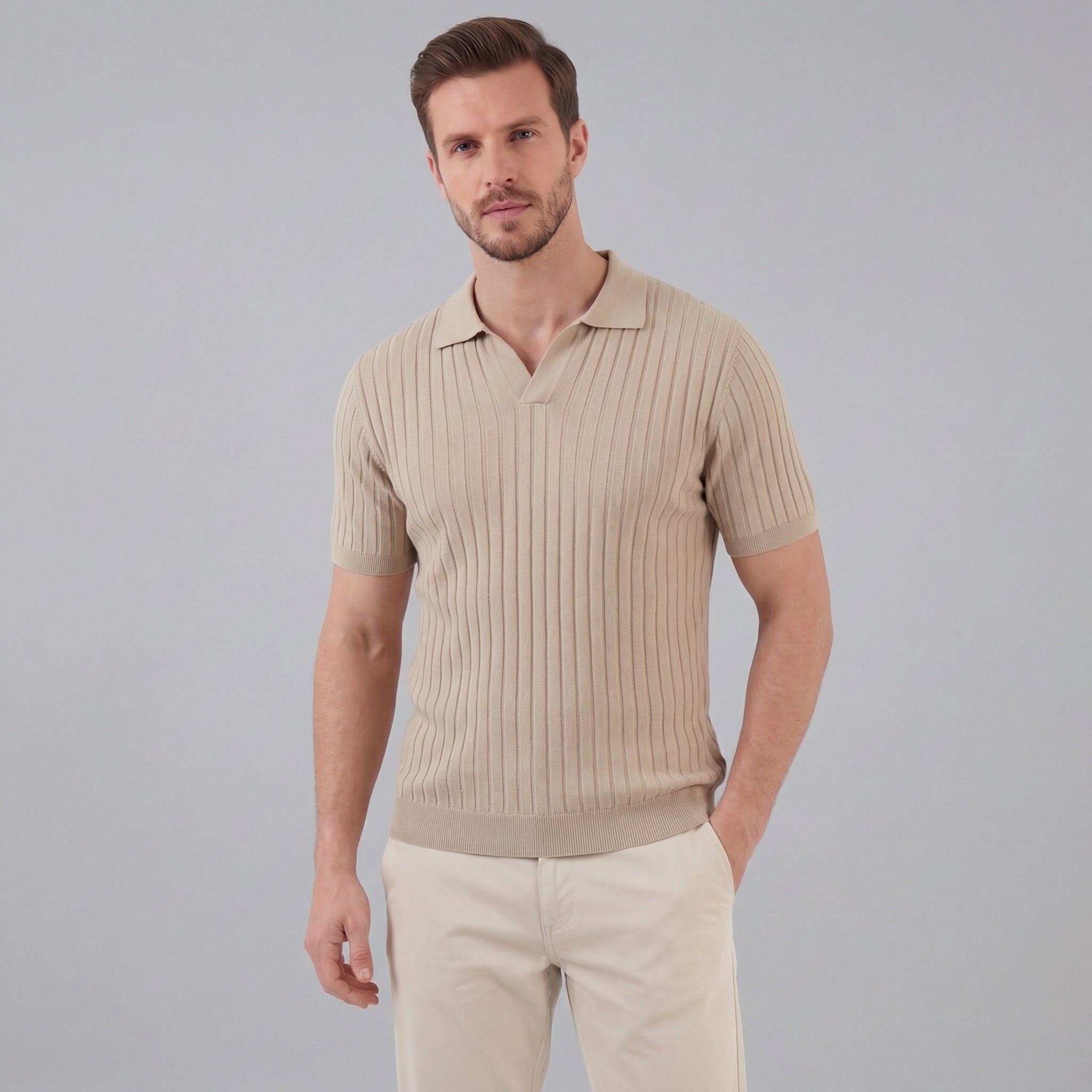 Sport polo top | textured knit set