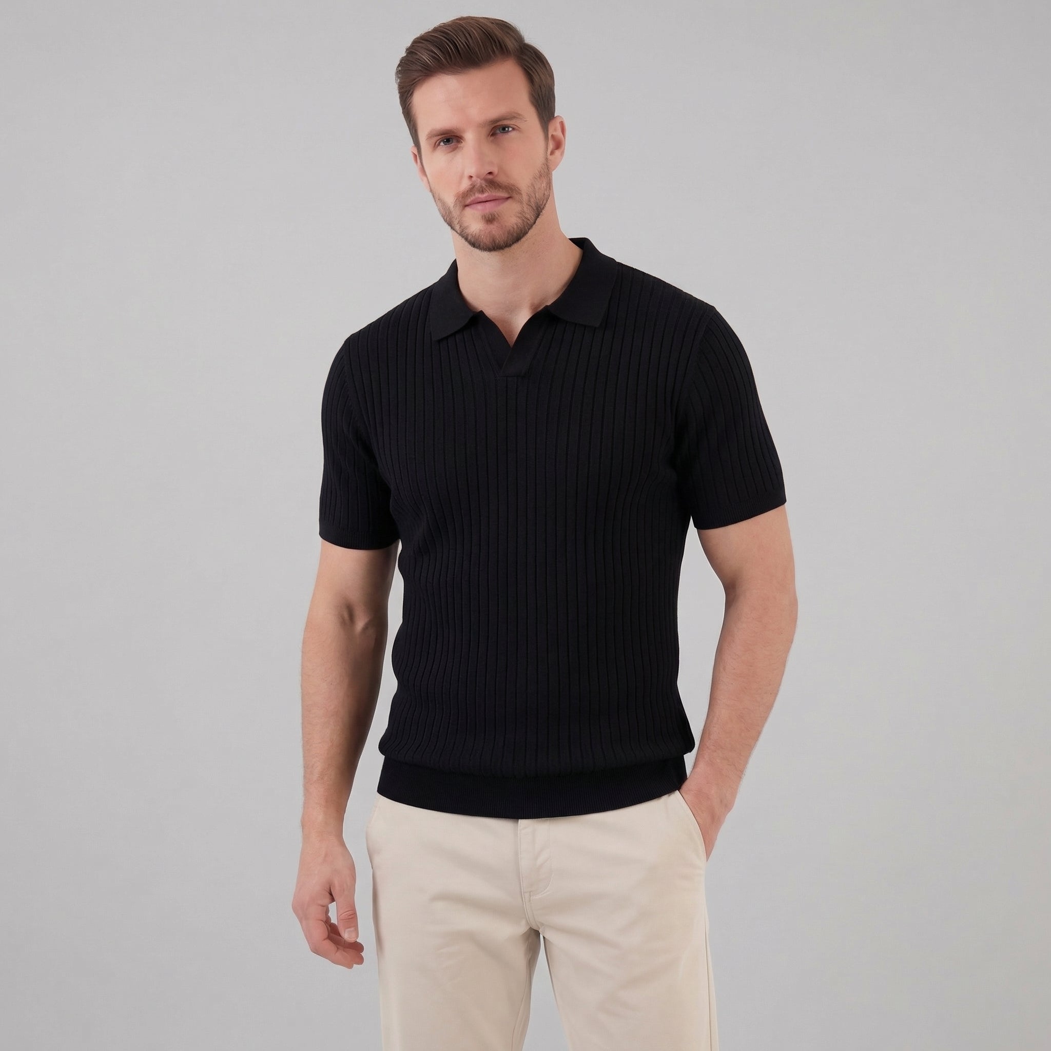 Sport polo top | textured knit set