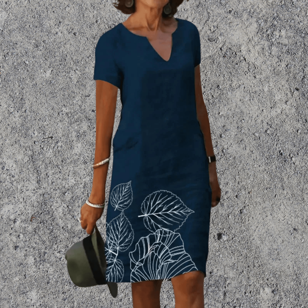 Robe midi femme coupe droite imprimée