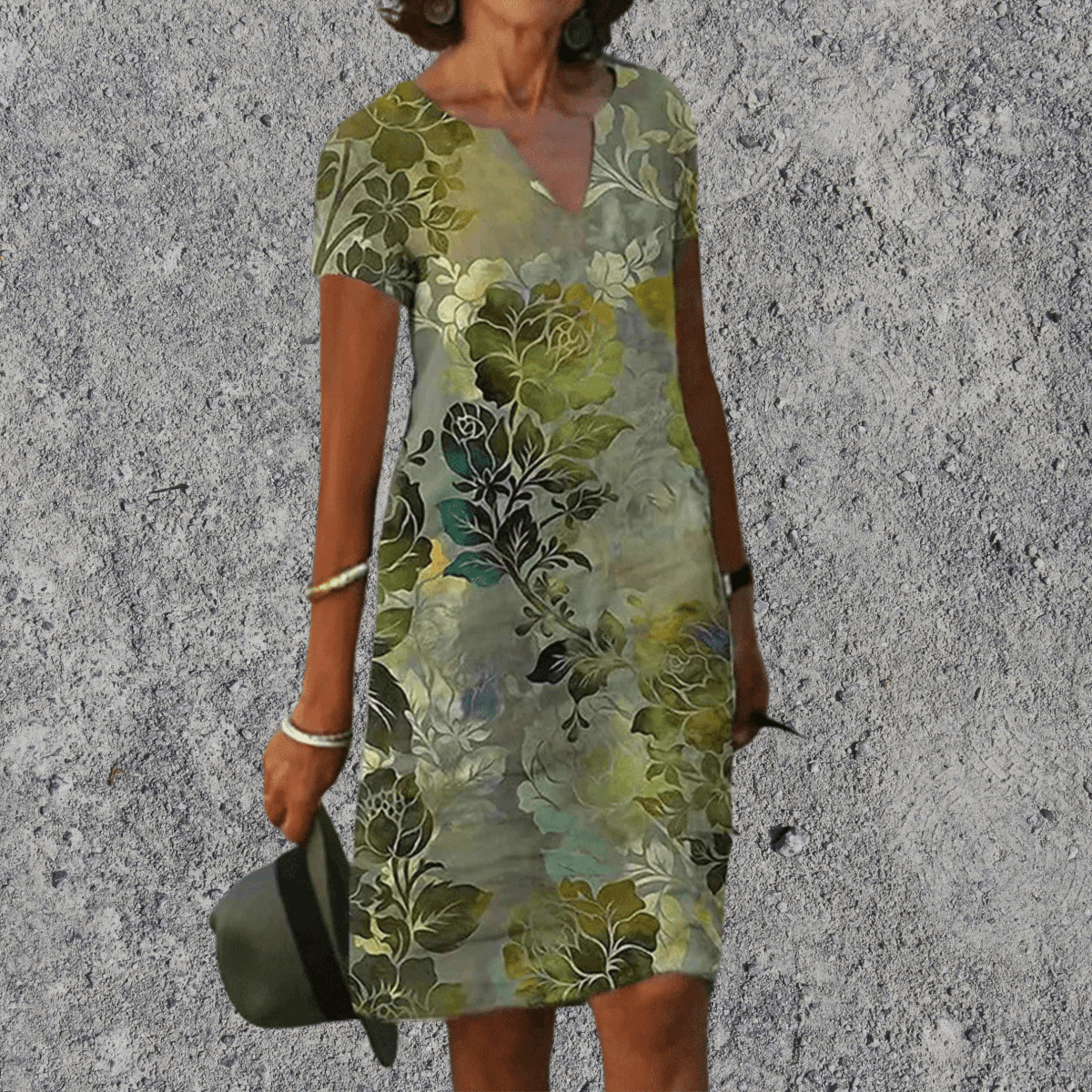 Robe midi femme coupe droite imprimée