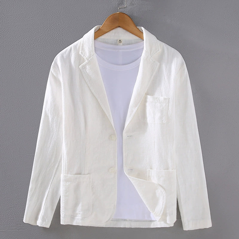 Linen jacket for men — straight suit jacket for cocktail events