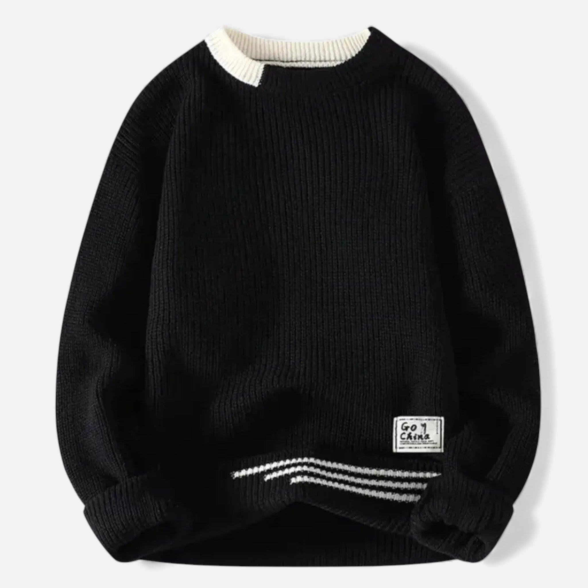 Ancient World | Classic Knit Sweater Men – Elegant Patchwork