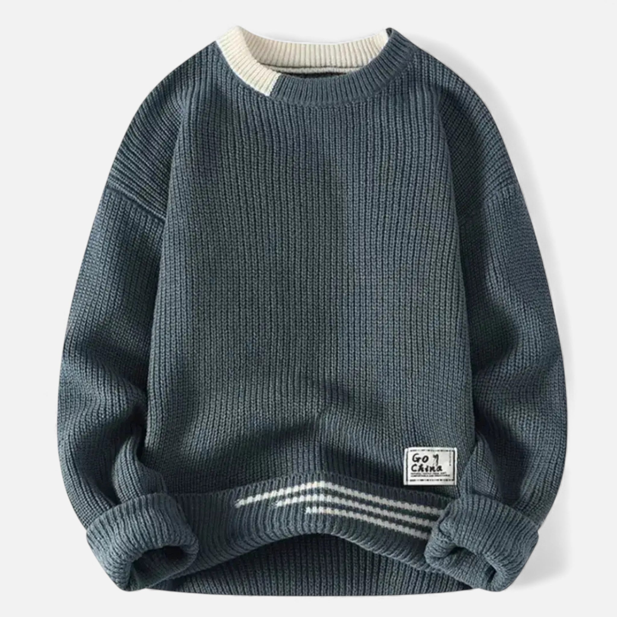 Ancient World | Classic Knit Sweater Men – Elegant Patchwork