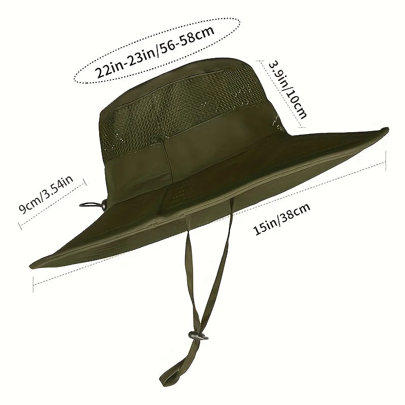 Letní klobouk proti slunci ve stylu bucket hat na turistiku s rychlým schnutím