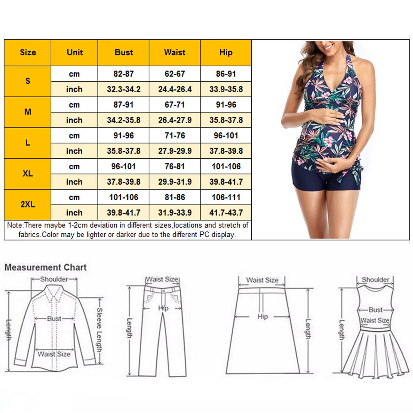 Zestaw bikini ciążowego z falbankami na plażę