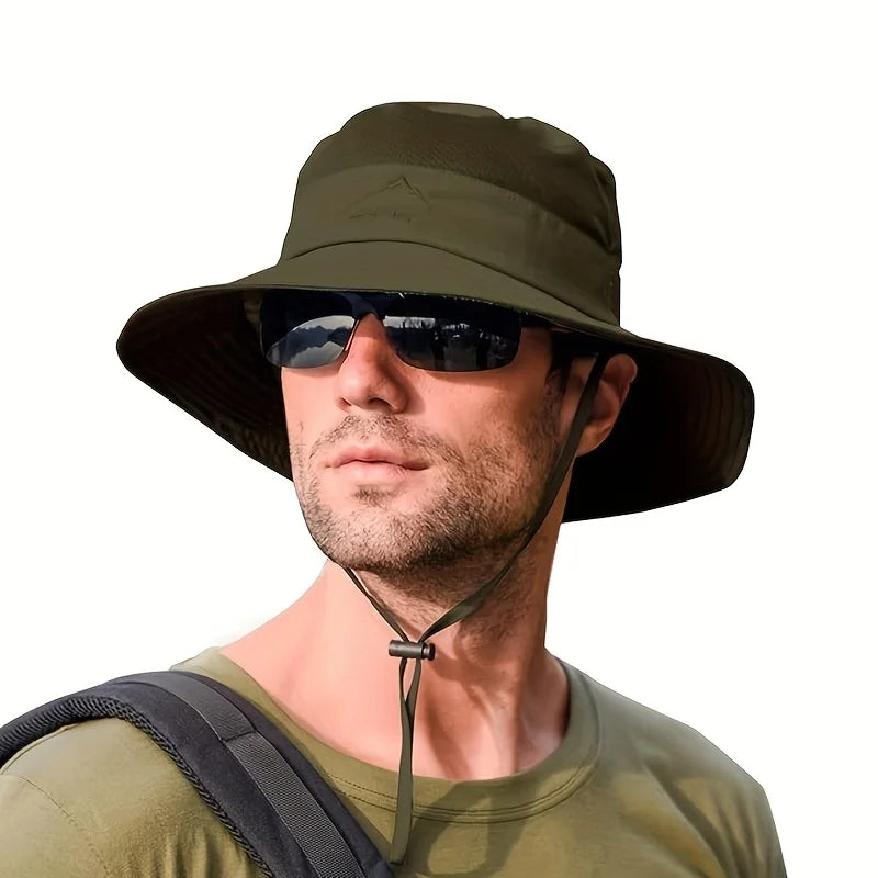 Letní klobouk proti slunci ve stylu bucket hat na turistiku s rychlým schnutím