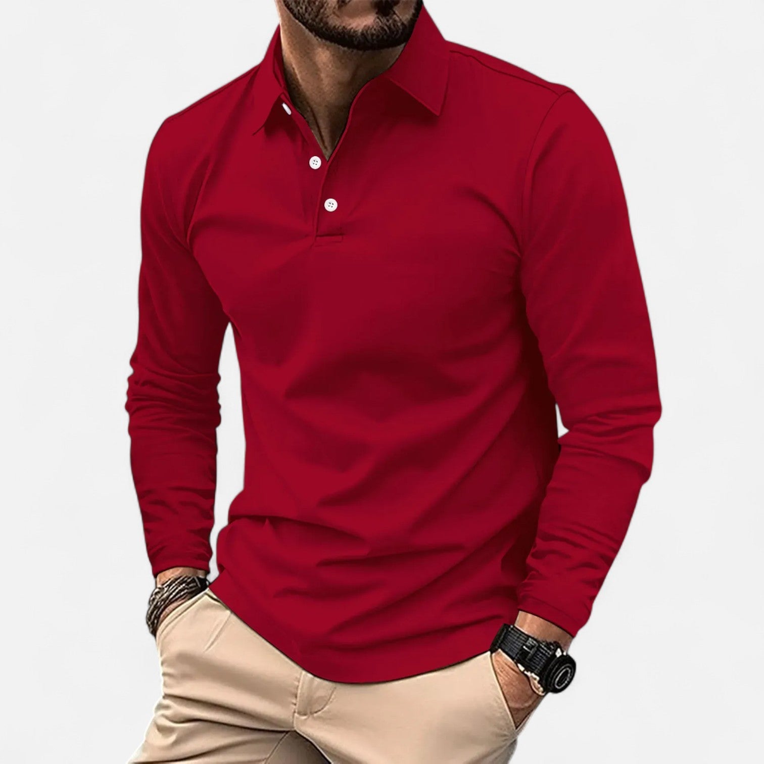 Ancienne Monde | Polo à Manches Longues pour Homme – Élégance Décontractée et Confort Raffiné au Quotidien