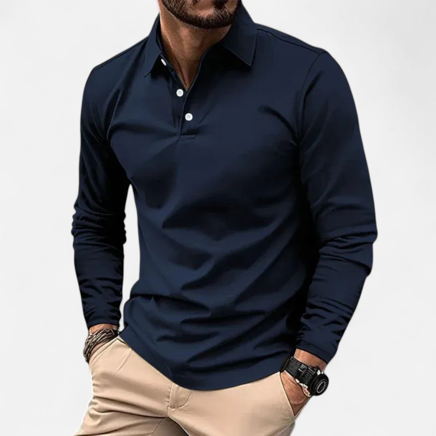 Ancienne Monde | Polo à Manches Longues pour Homme – Élégance Décontractée et Confort Raffiné au Quotidien