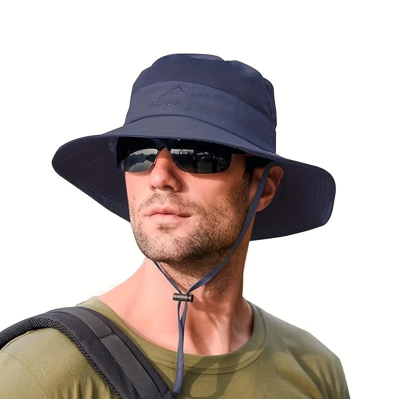 Letní klobouk proti slunci ve stylu bucket hat na turistiku s rychlým schnutím