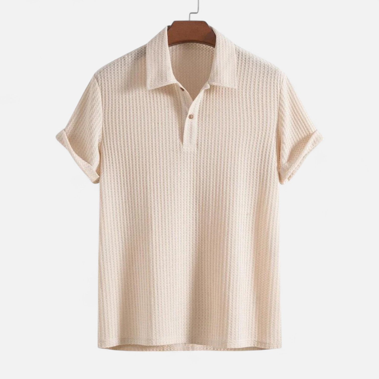 Ancienne Monde | Polo Homme en Maille Gaufrée – Confort Texturé, Structure Contemporaine