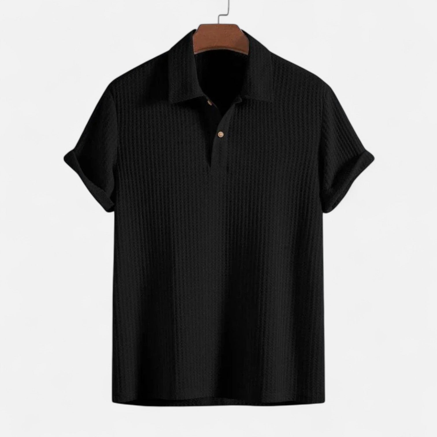 Ancienne Monde | Polo Homme en Maille Gaufrée – Confort Texturé, Structure Contemporaine