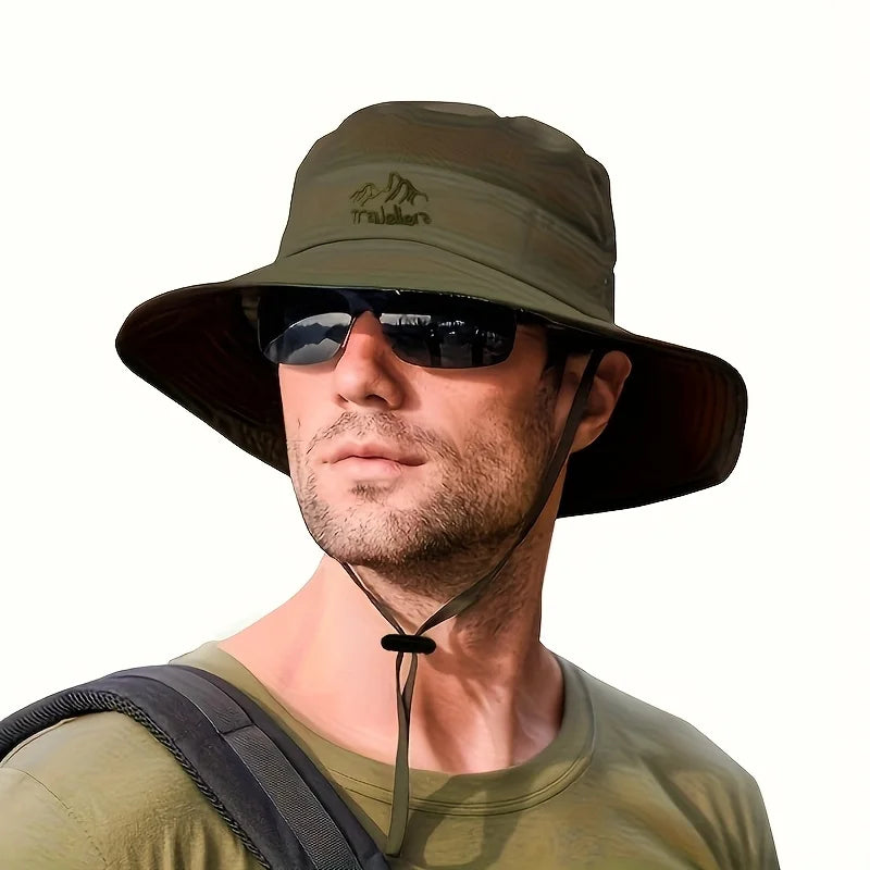 Letní klobouk proti slunci ve stylu bucket hat na turistiku s rychlým schnutím