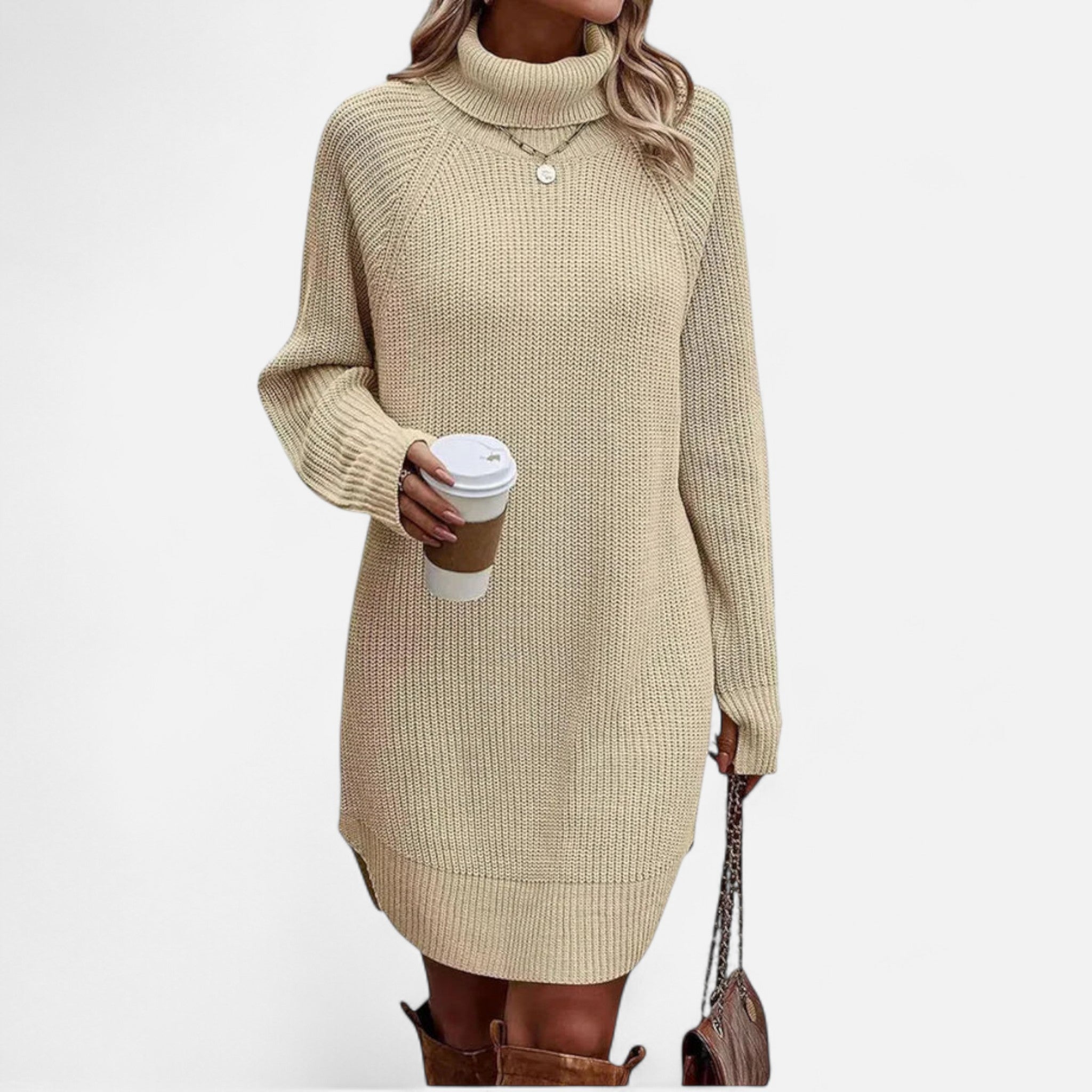 Ancienne Monde | Robe Femme Élégante en Maille Classique