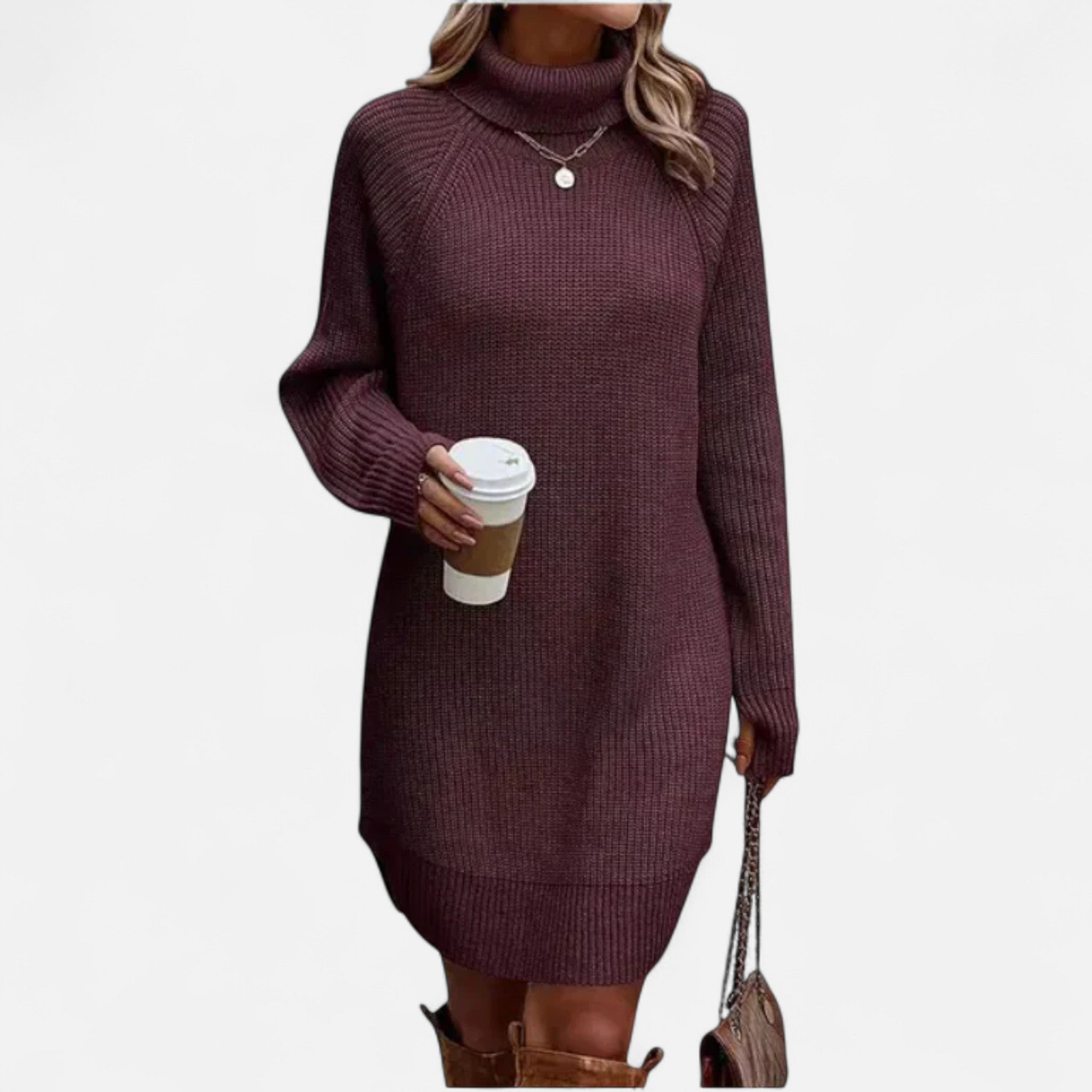 Ancienne Monde | Robe Femme Élégante en Maille Classique