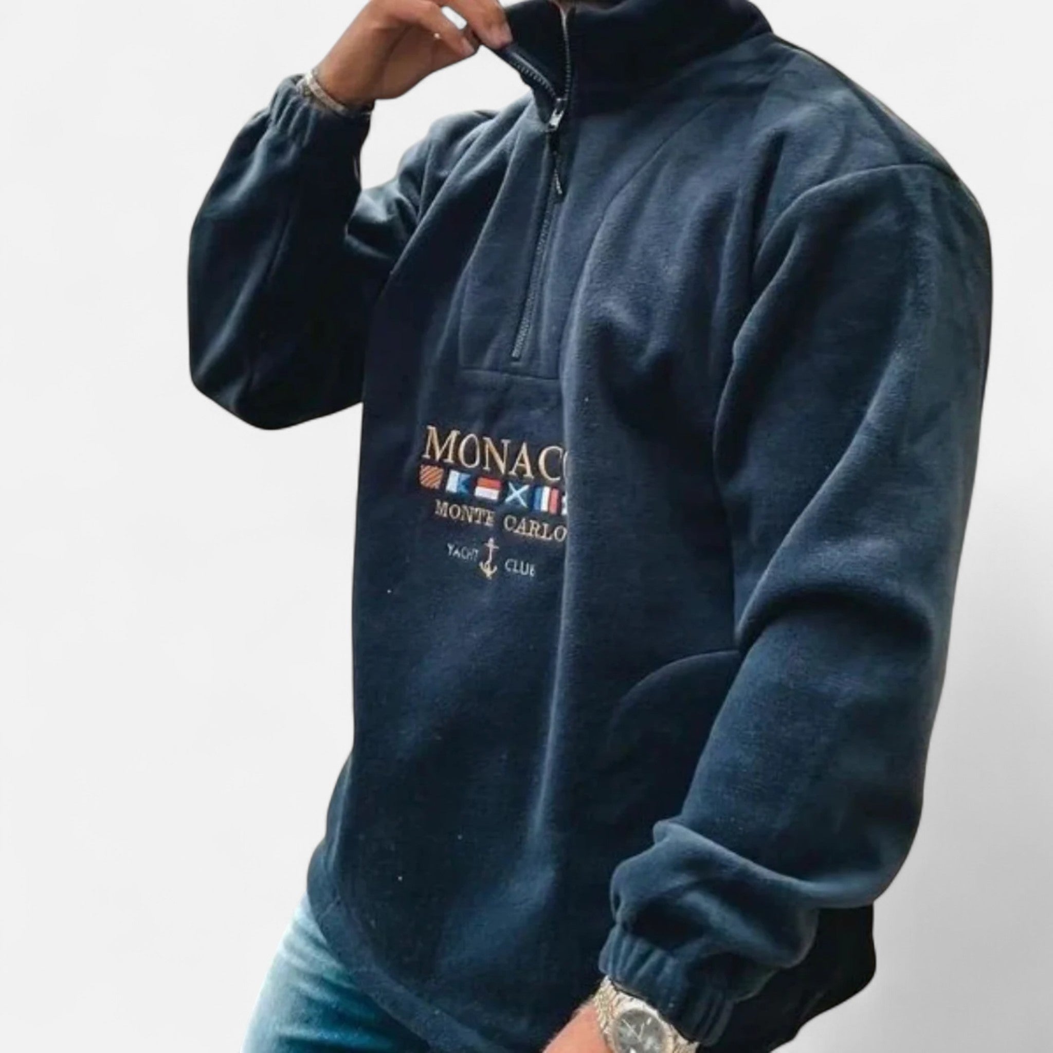 Ancienne Monde | Pull Demi-Zip Homme Monaco – Élégance Intemporelle, Confort Raffiné